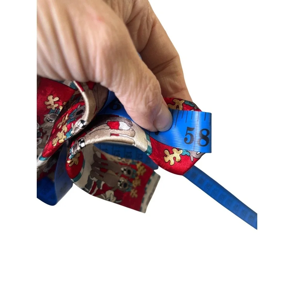 Christmas Football Santa Reindeer Silk Necktie Cartoon Print American‎ Greetings